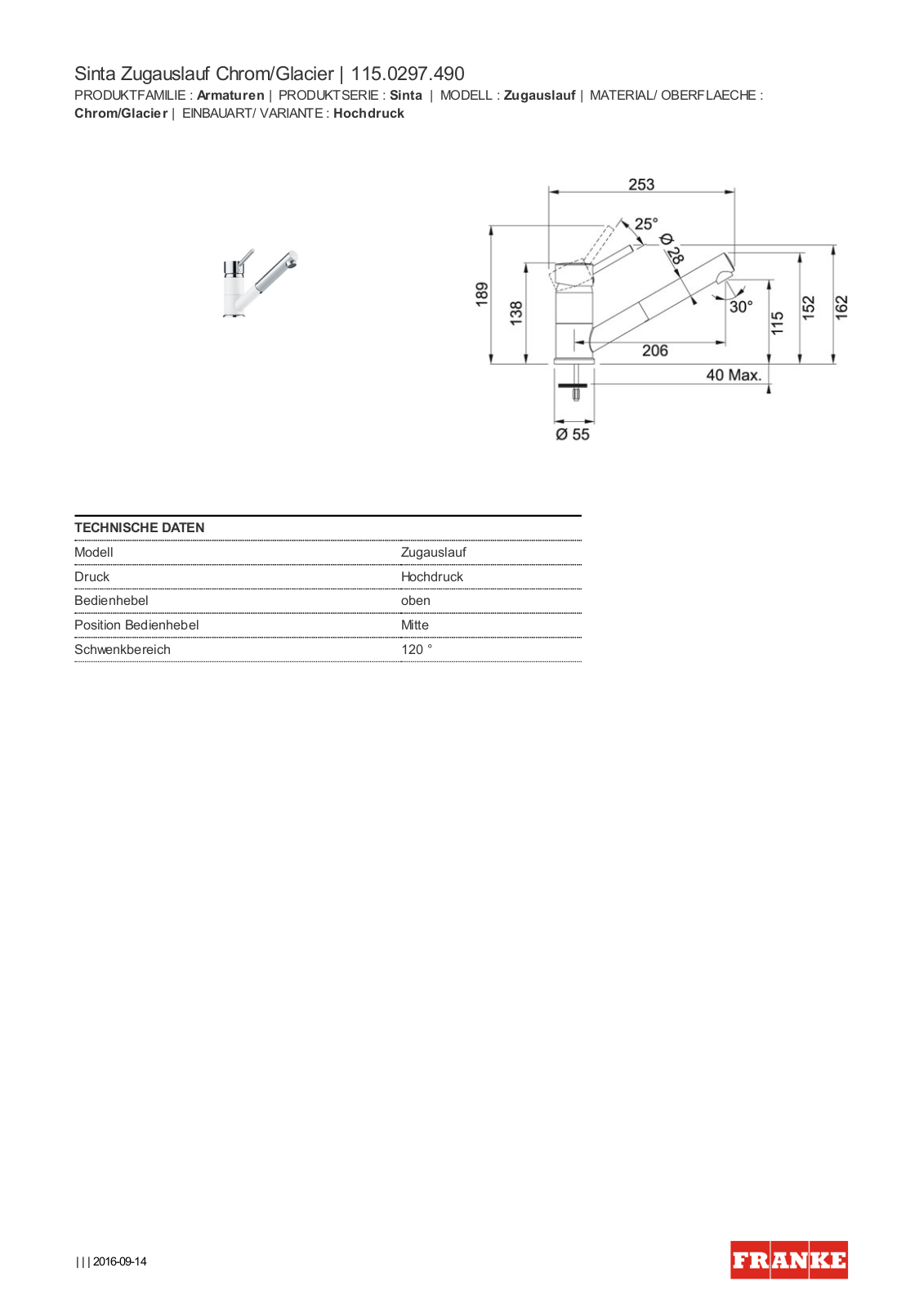 Franke 115.0297.490 Service Manual