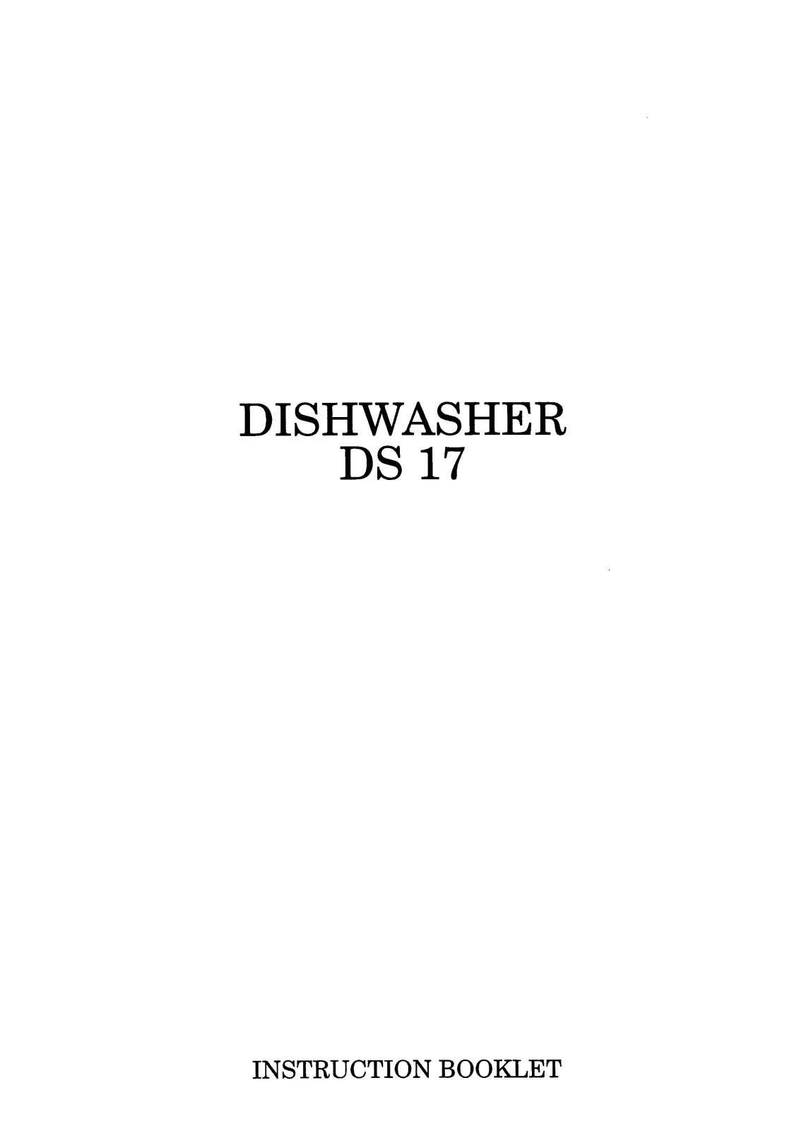 Zanussi DS17 User Manual