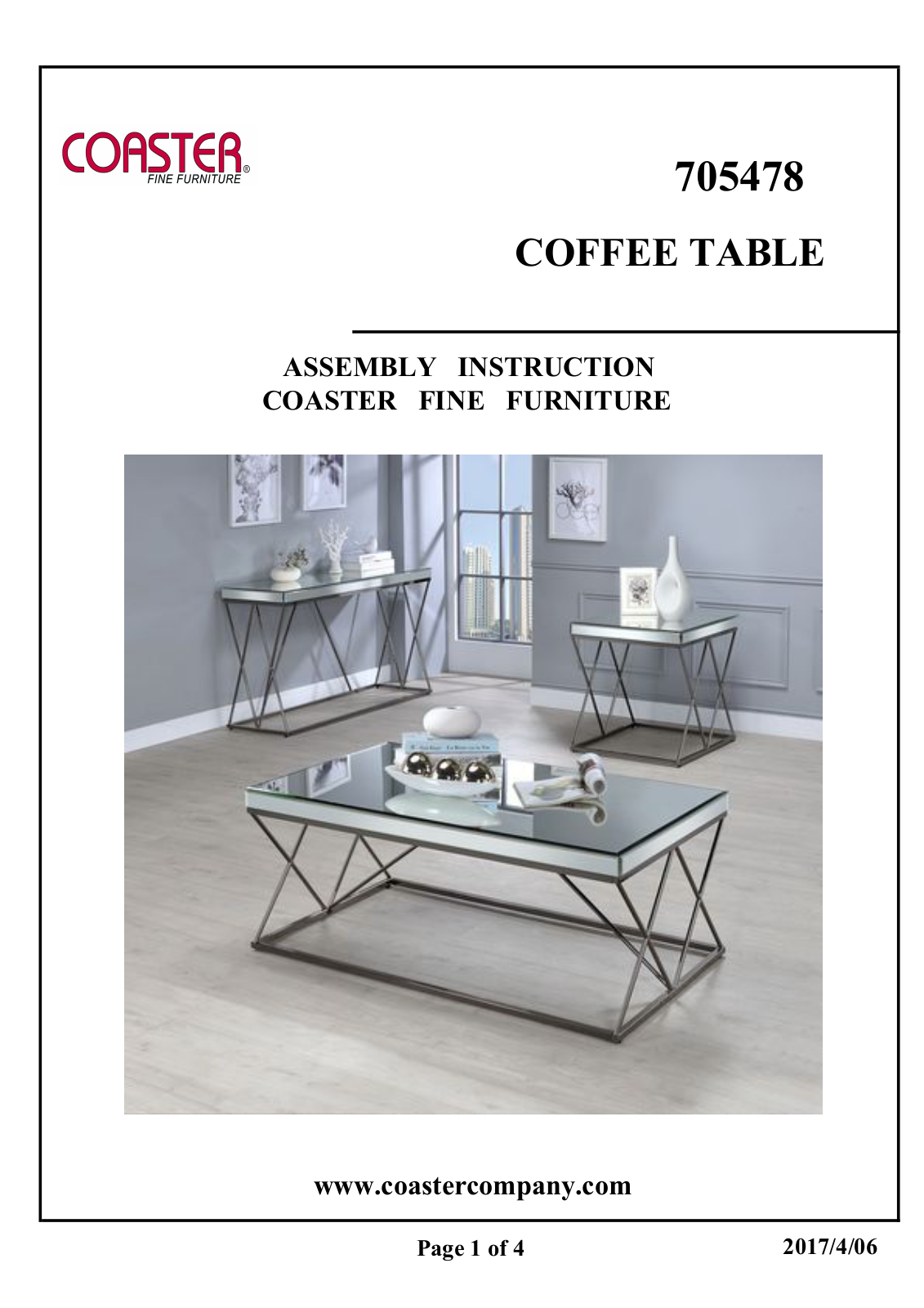 Coaster 705478 Assembly Guide - ManualMachine.com
