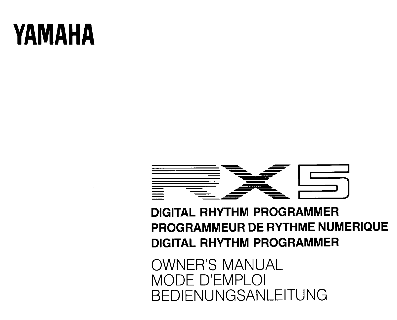 Yamaha RX5 Owner Manual