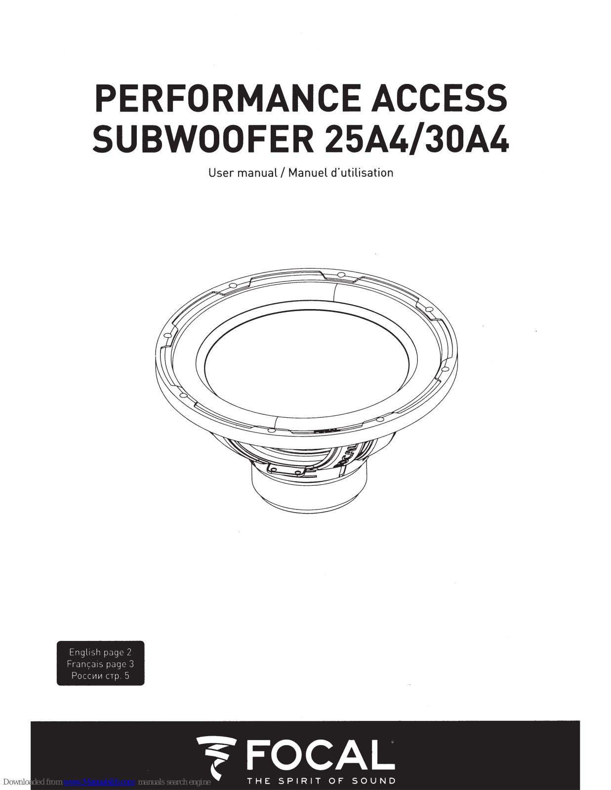Focal Performance Access 25A4, Performance Access 30A4 User Manual - ManualMachine.com