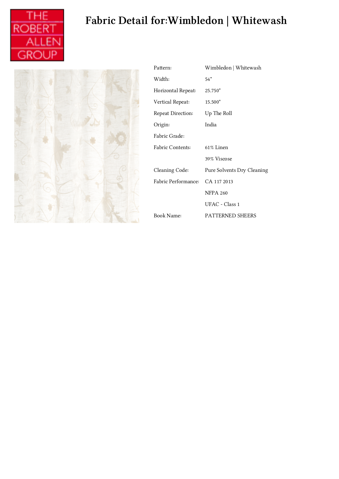 Robert Allen RALF2011 Specifications - ManualMachine.com