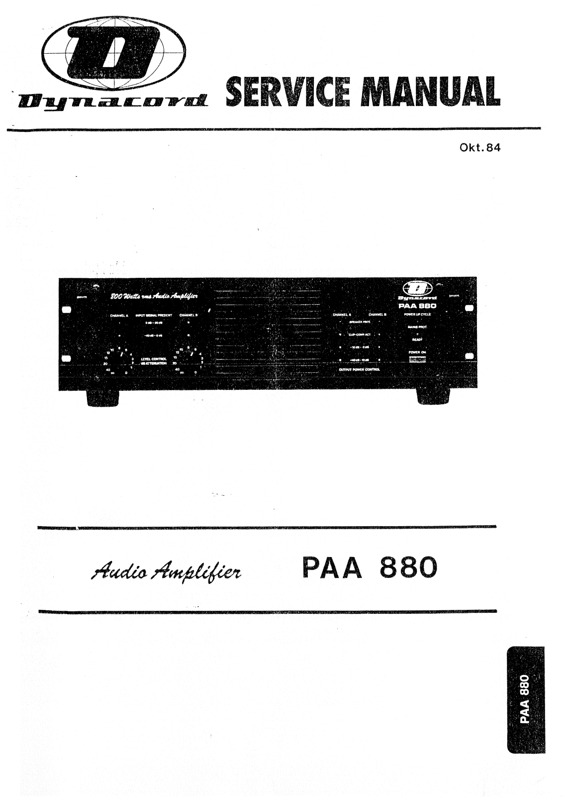 Dynacord PAA 880 Service Manual