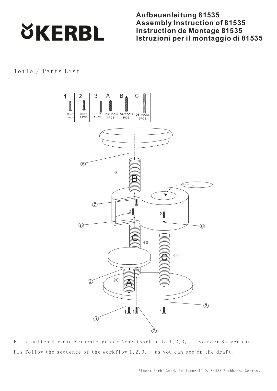 Cat Tree 81535 User Manual