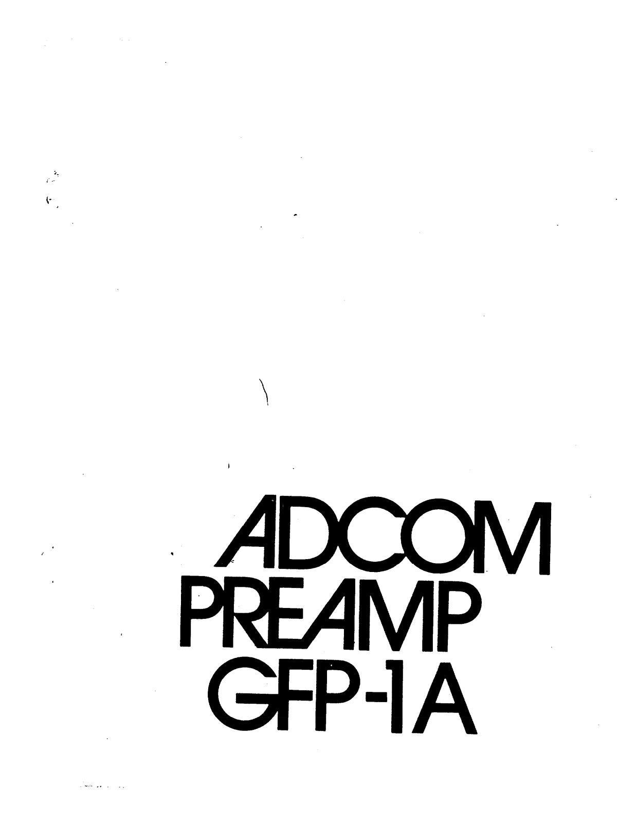 Adcom GFP-1-A Owners manual