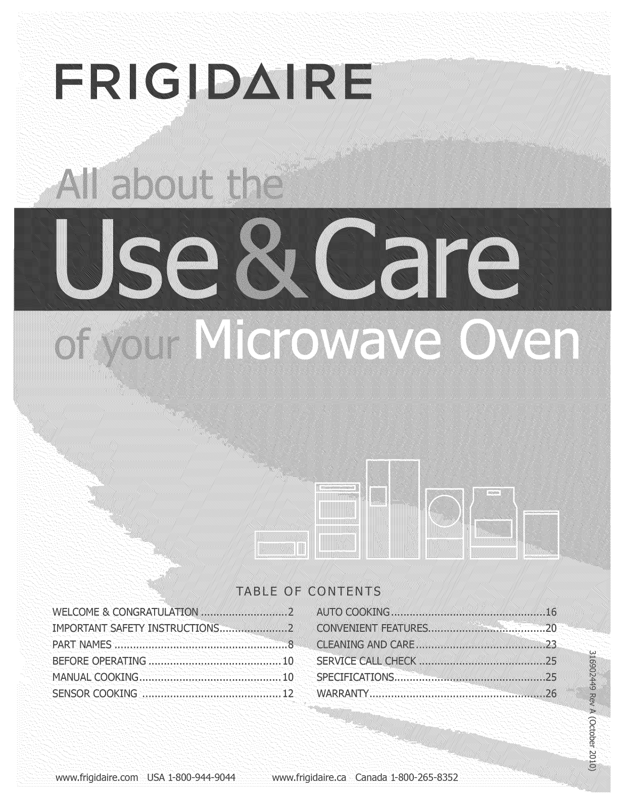 Frigidaire DGMV174KFB Owner’s Manual