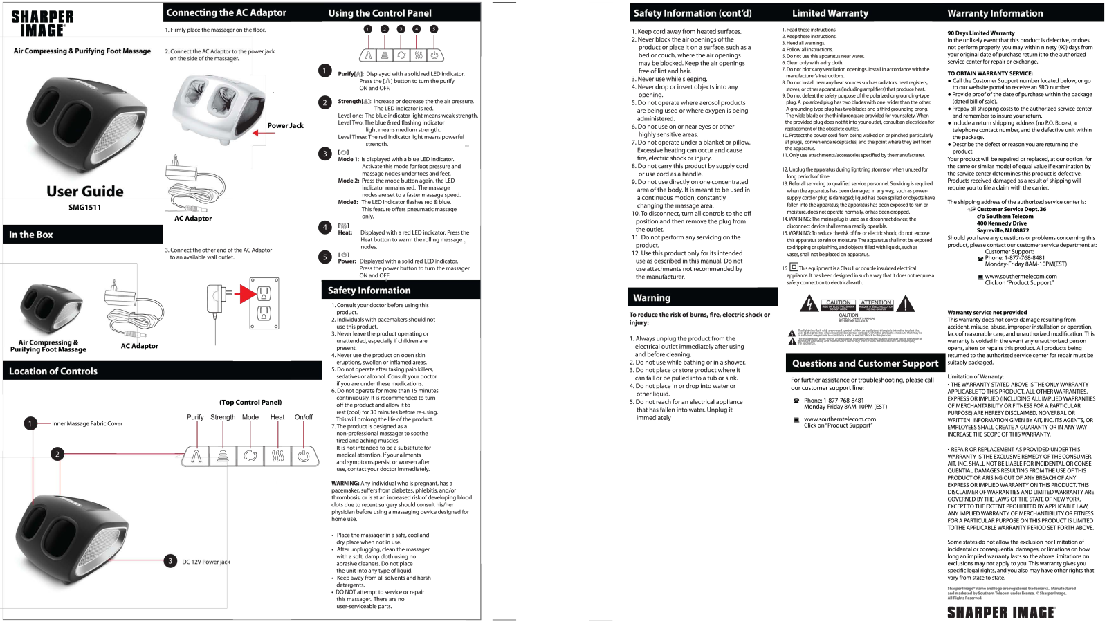 Sharper image SMG1511 User Manual