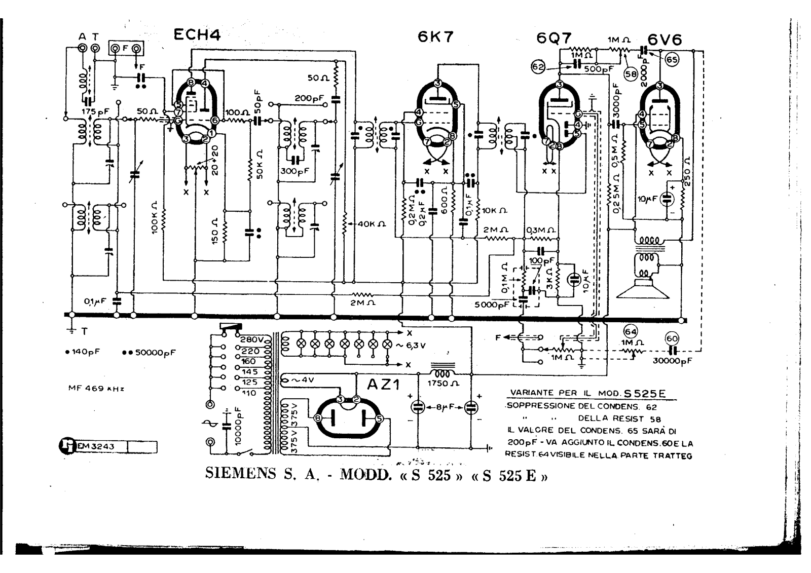 Siemens s 525, s 525e schematic