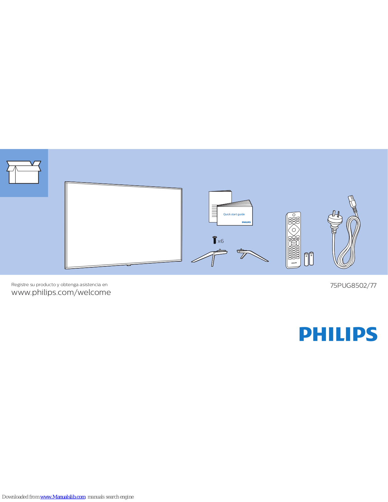 Philips 75PUG8502/77, 6100 Series Quick Start Manual