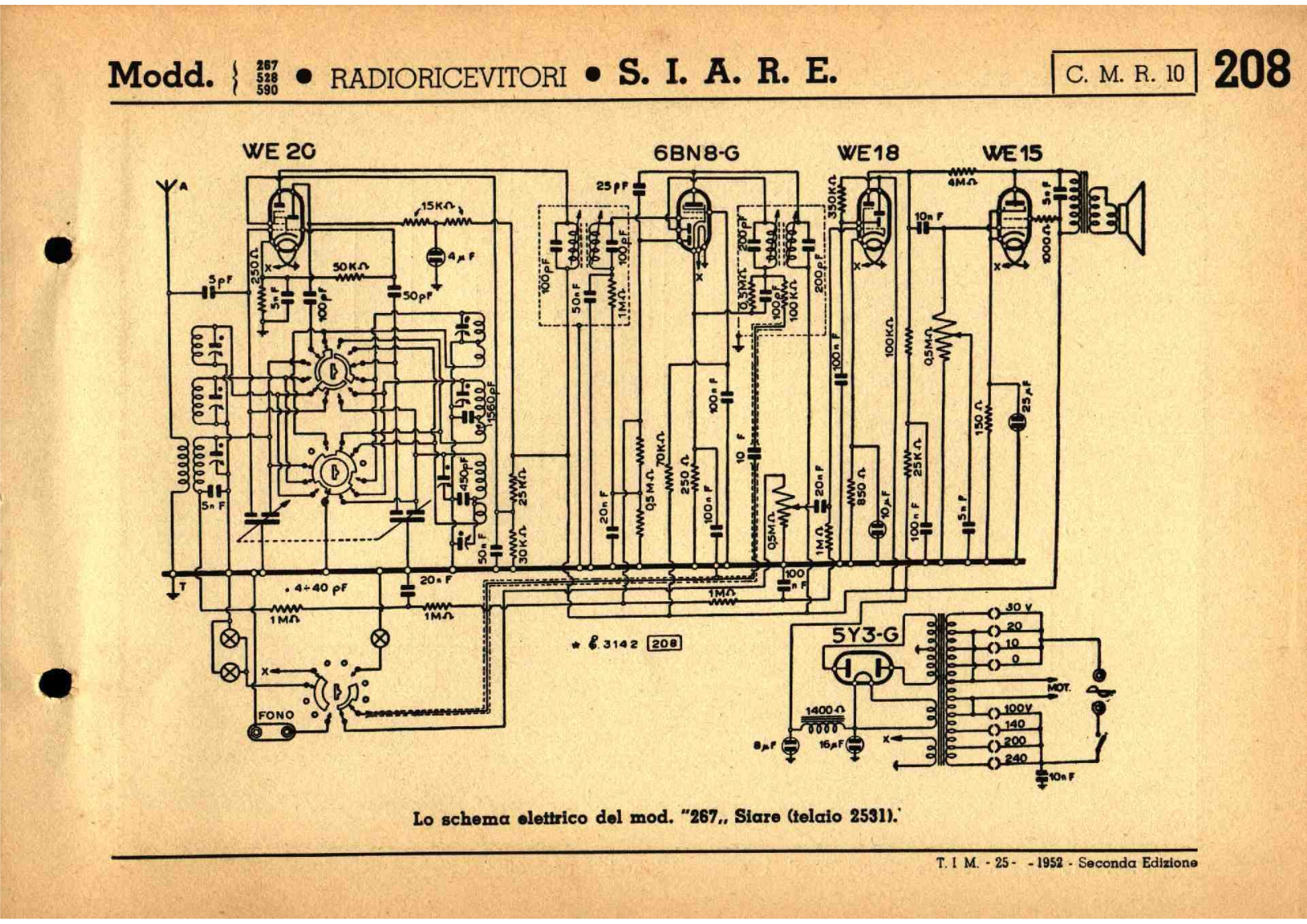 Siare Crosley 267 schematic