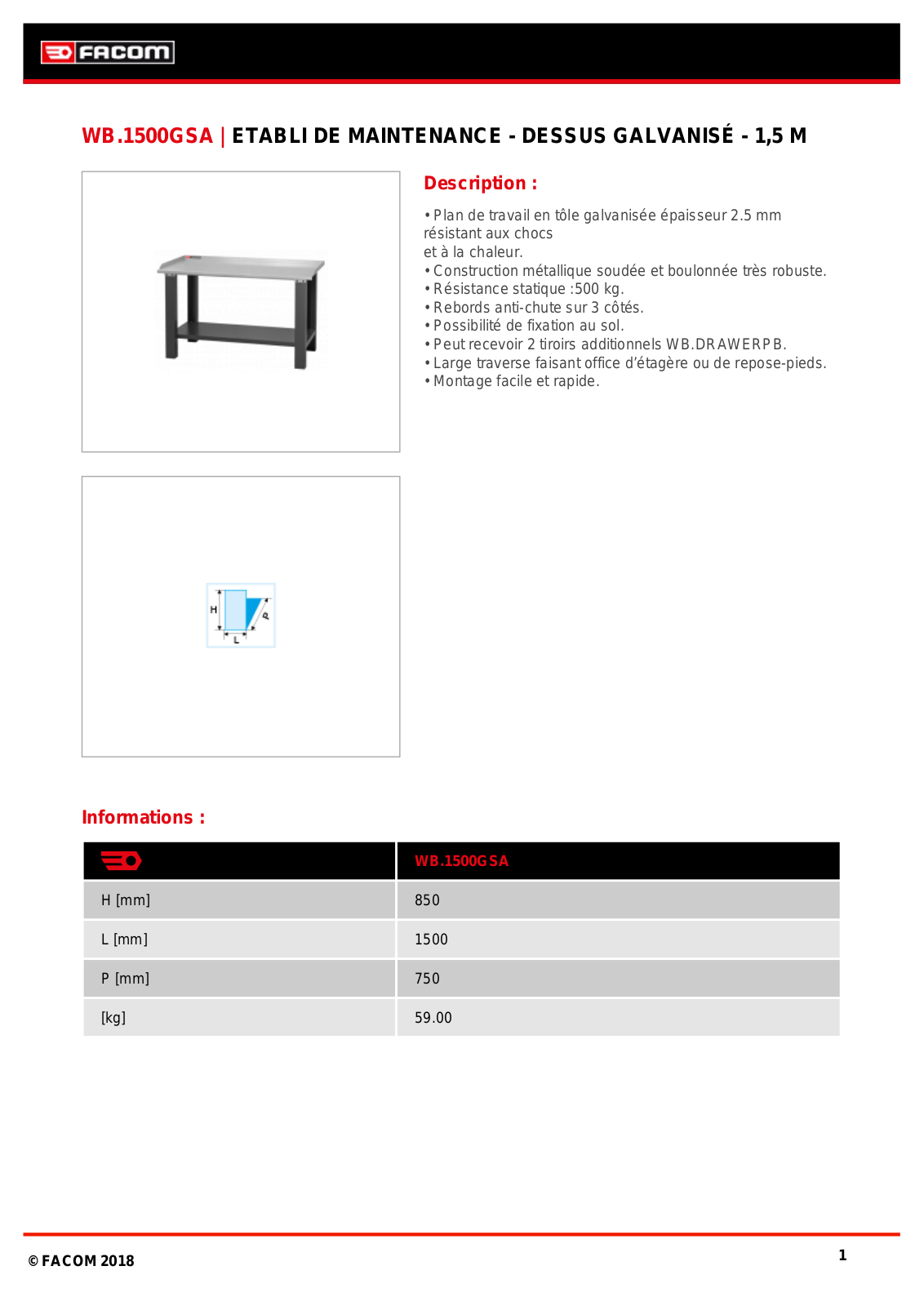 Facom WB.1500GSAPF Specification - ManualMachine.com