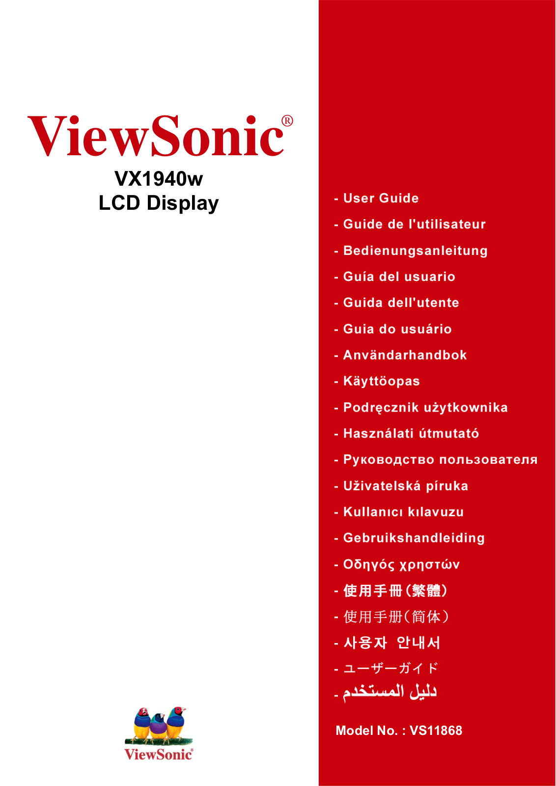 ViewSonic VX1940 W User Manual