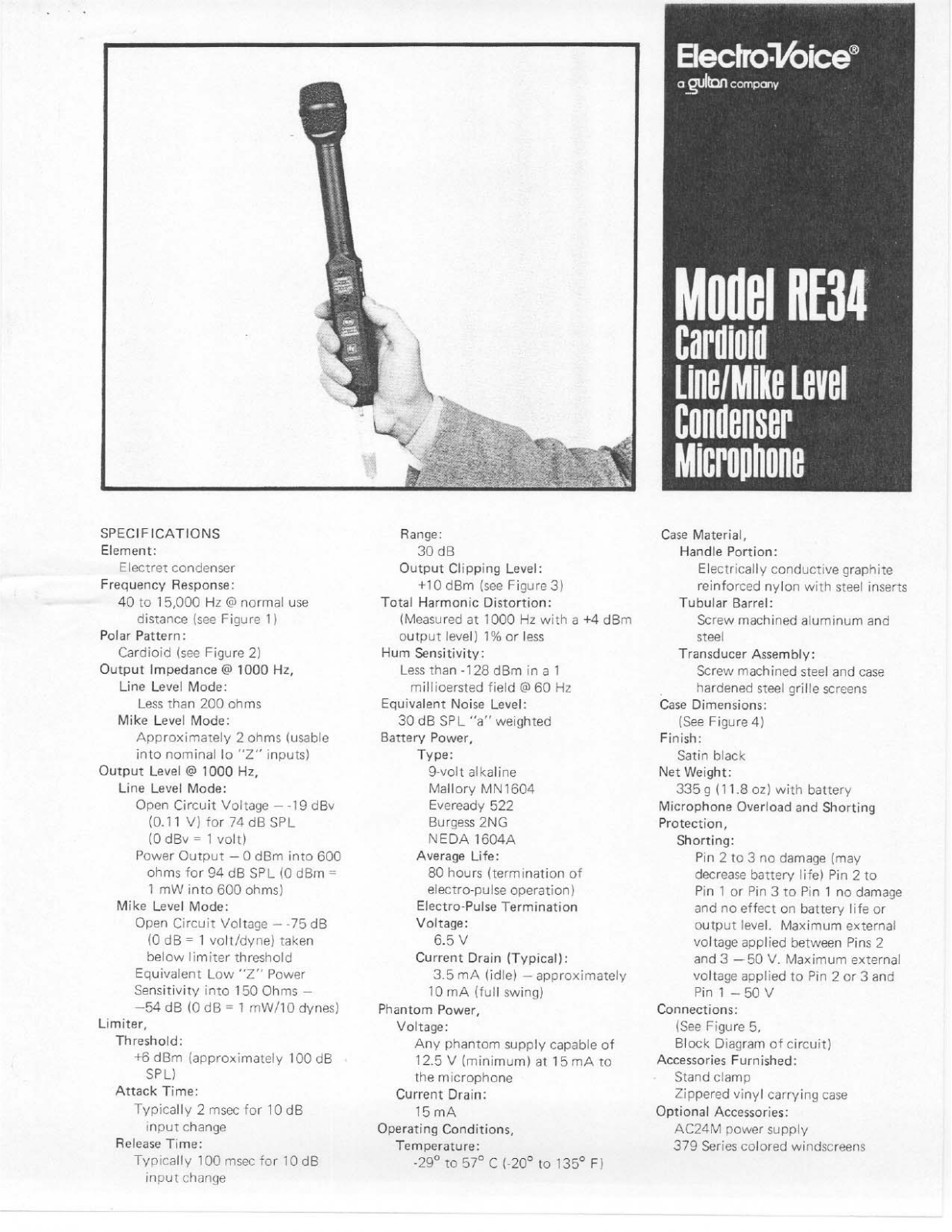 Electro-Voice RE34 User Manual