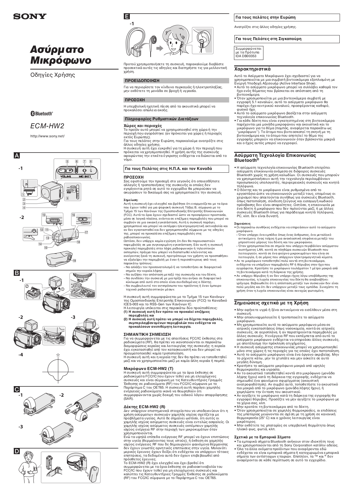 Sony ECM-HW2 User Manual