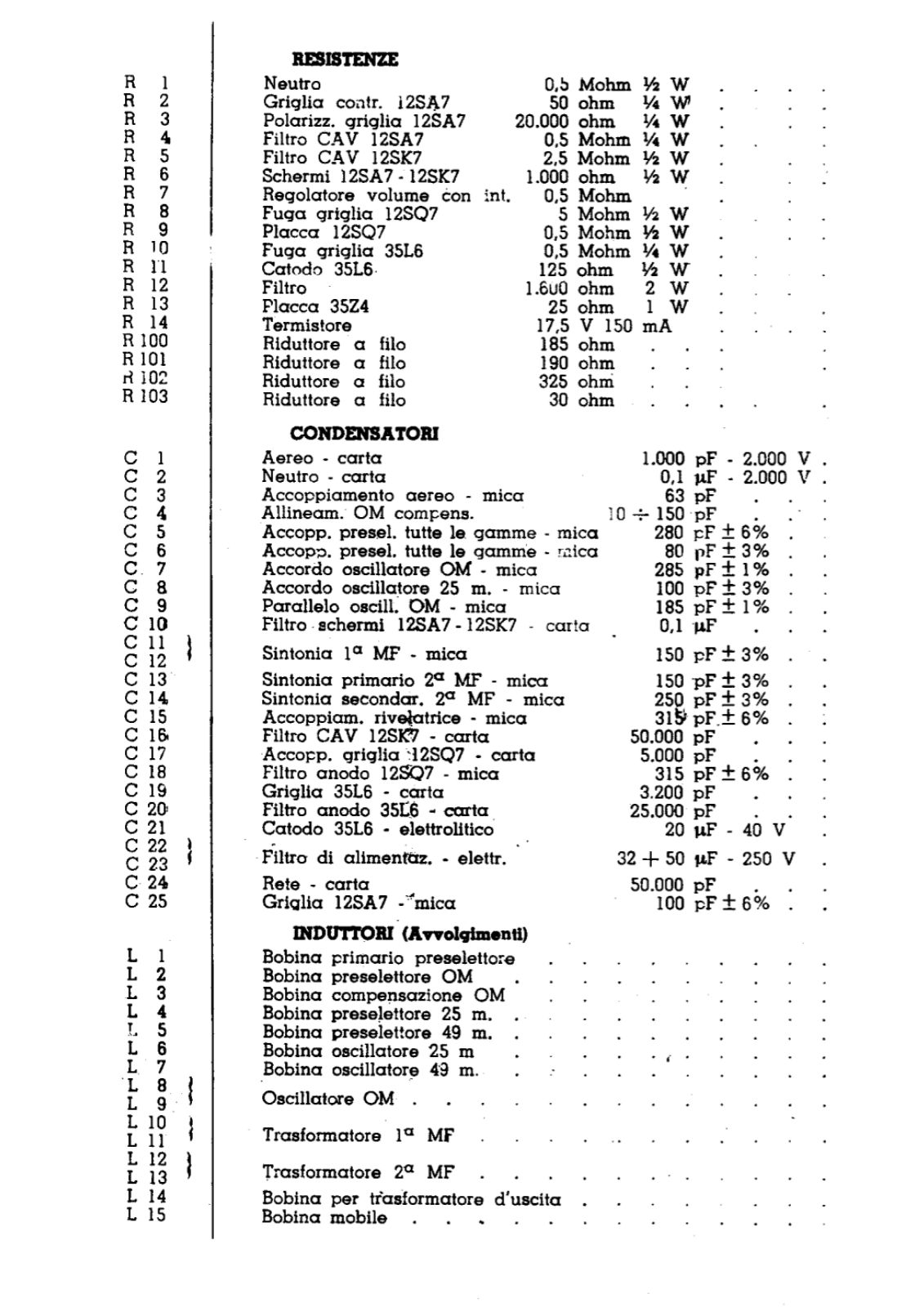 Radiomarelli 114d components