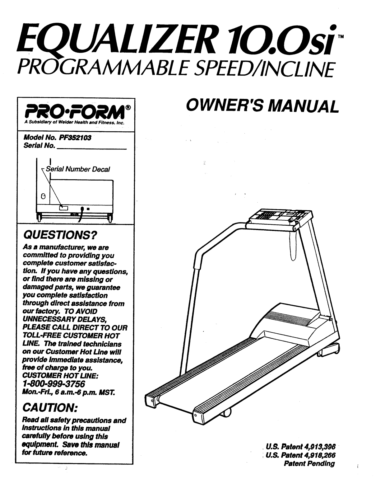 ProForm PF352103 User Manual