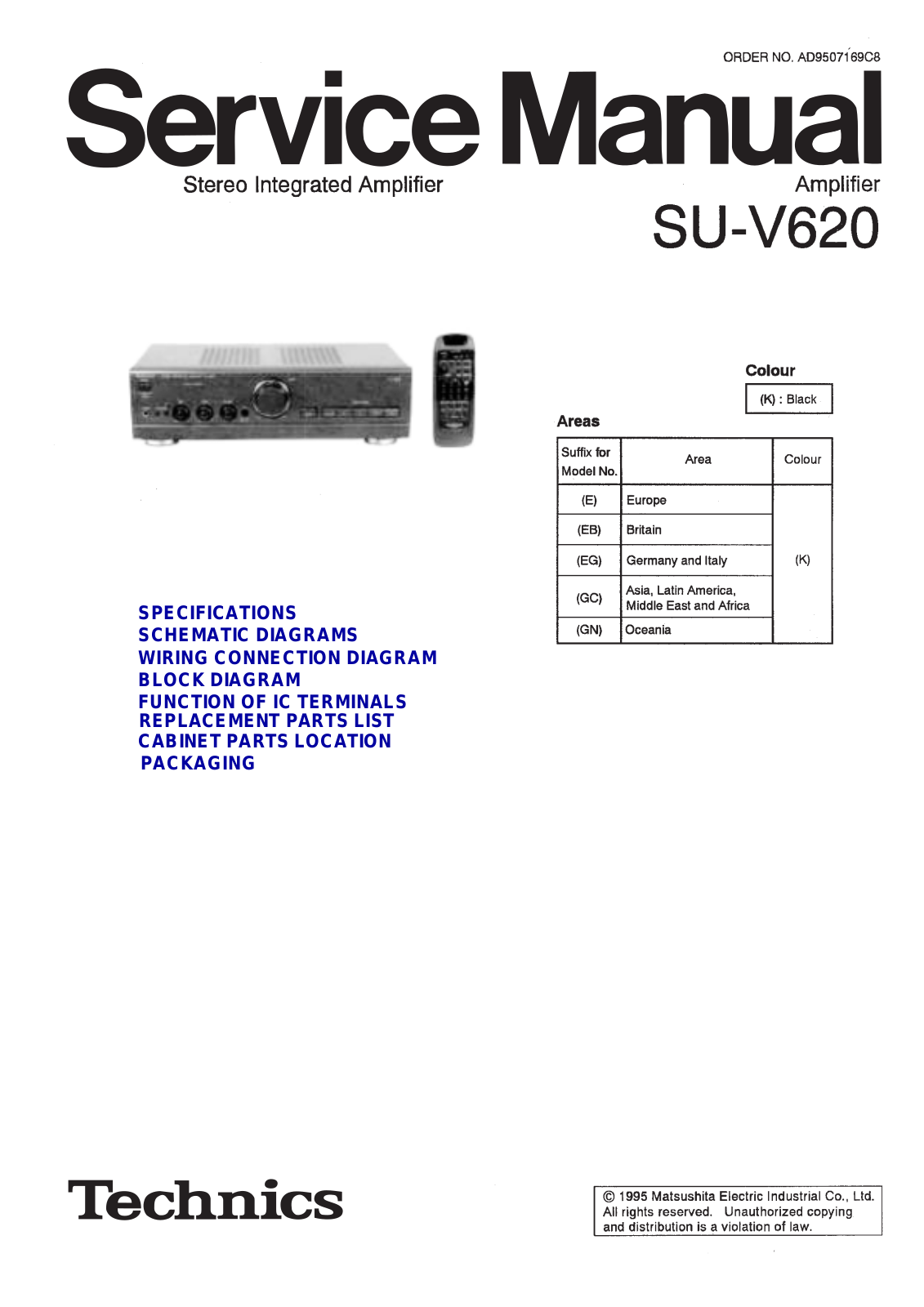 Technics SUV-620 Service manual