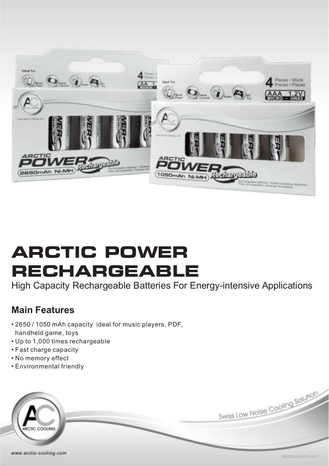 Arctic Cooling POWER RECHARGEABLE, ARCTIC POWER RECHARGEABLE Datasheet