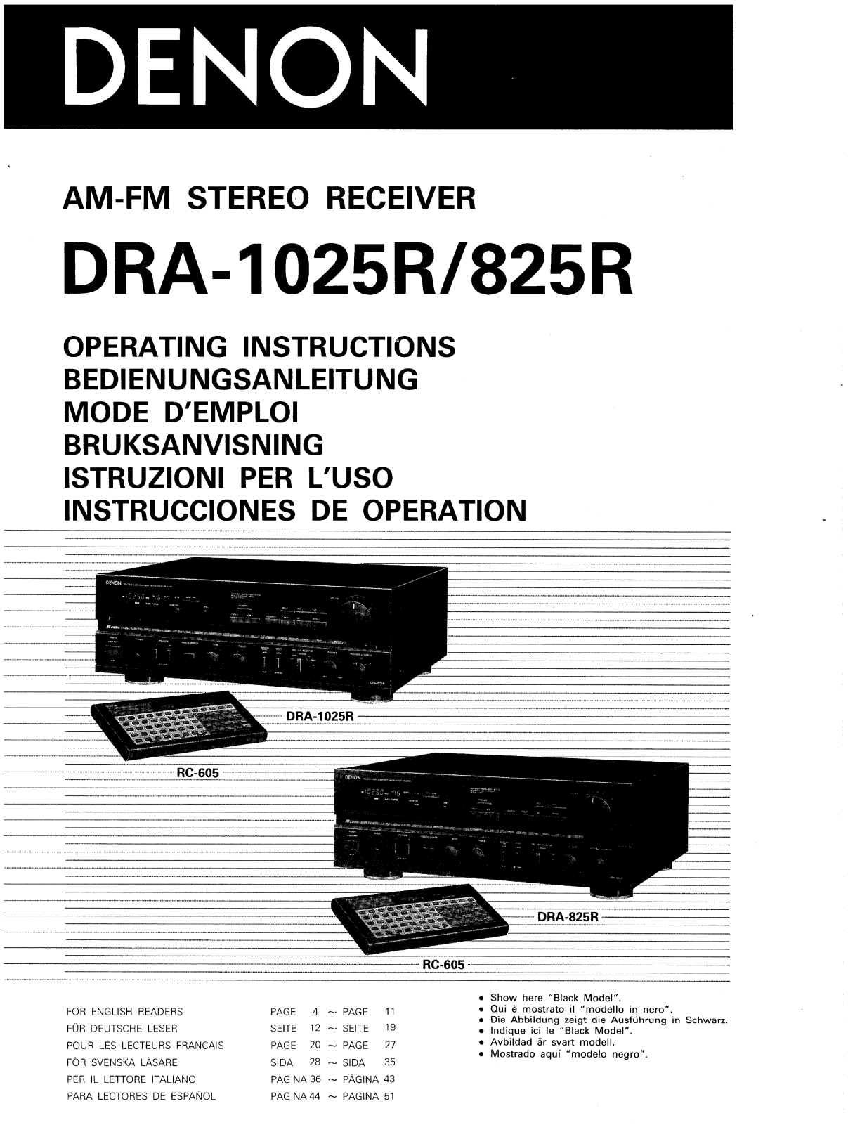 Denon DRA-825R Owner's Manual