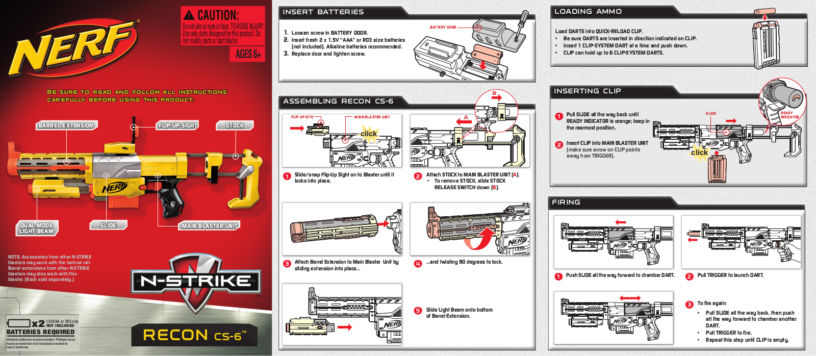 HASBRO Nerf N-Strike Recon CS-6 User Manual