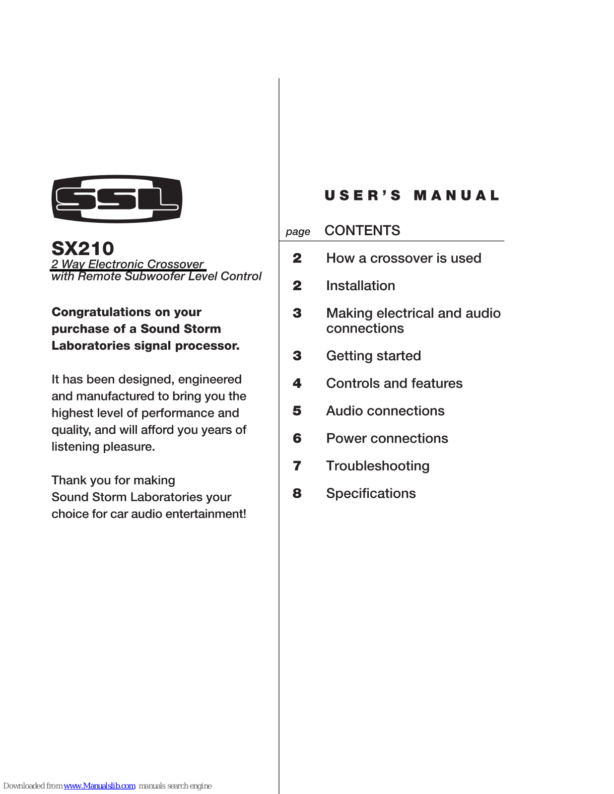 Ssl SX210 User Manual - ManualMachine.com