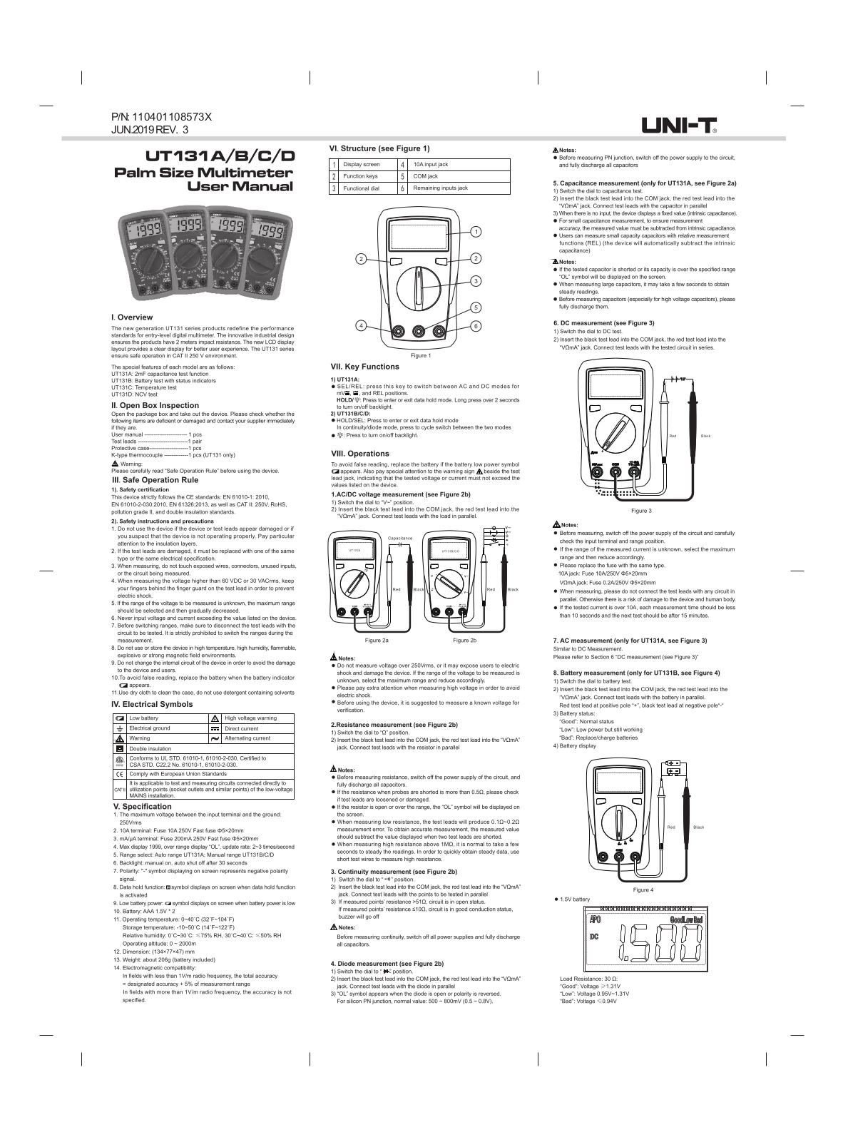 UNI-T UT131D, UT131A, UT131B, UT131C User guide - ManualMachine.com