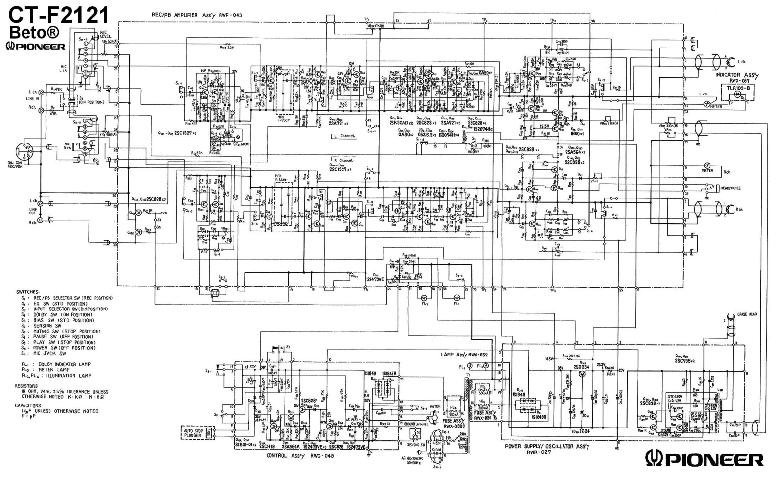 Pioneer CT-F2121 Schematic