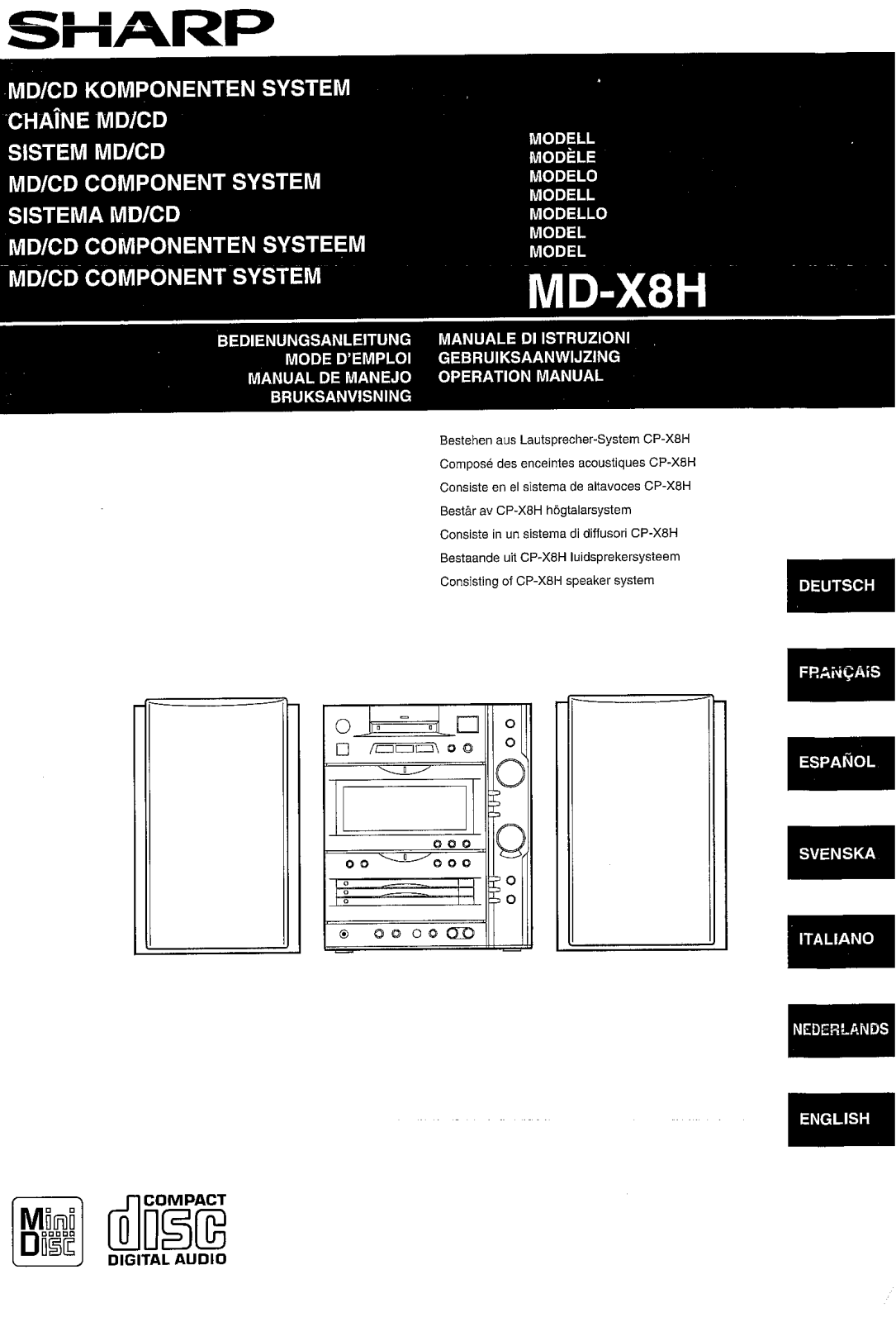 Sharp MD-X8H User Manual