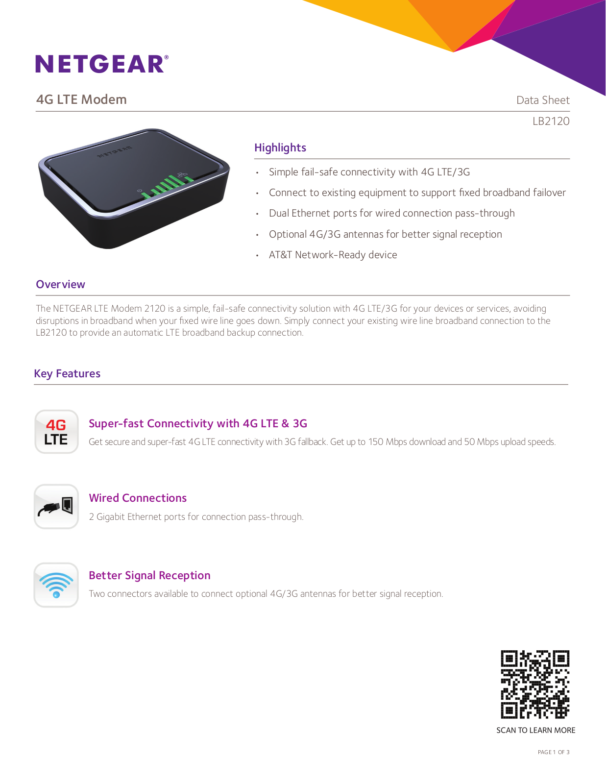 Netgear LB2120-100UKS Product Data Sheet