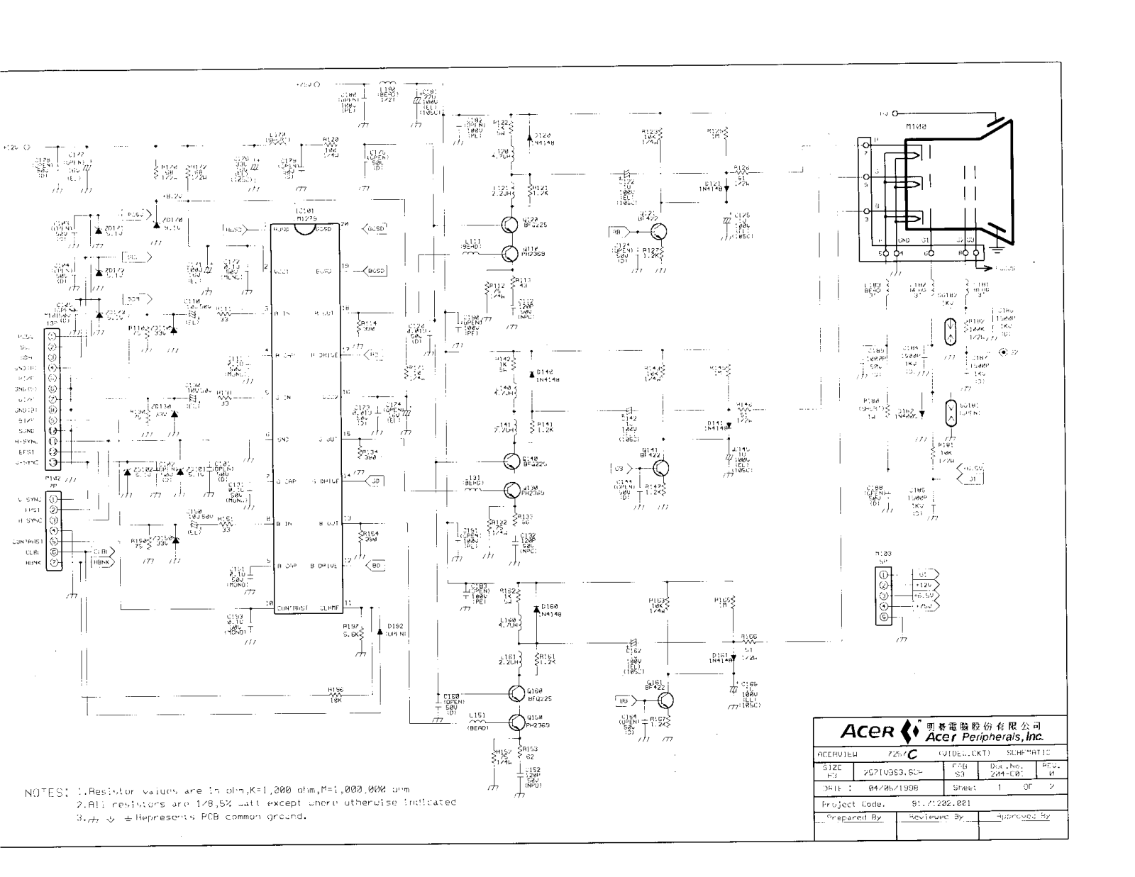 Acer JVP7257C Schematic