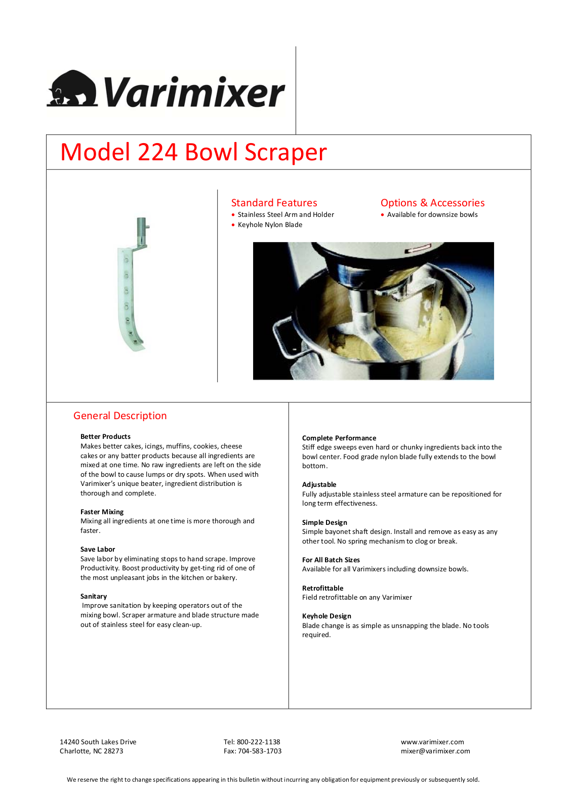 Varimixer 224 User Manual