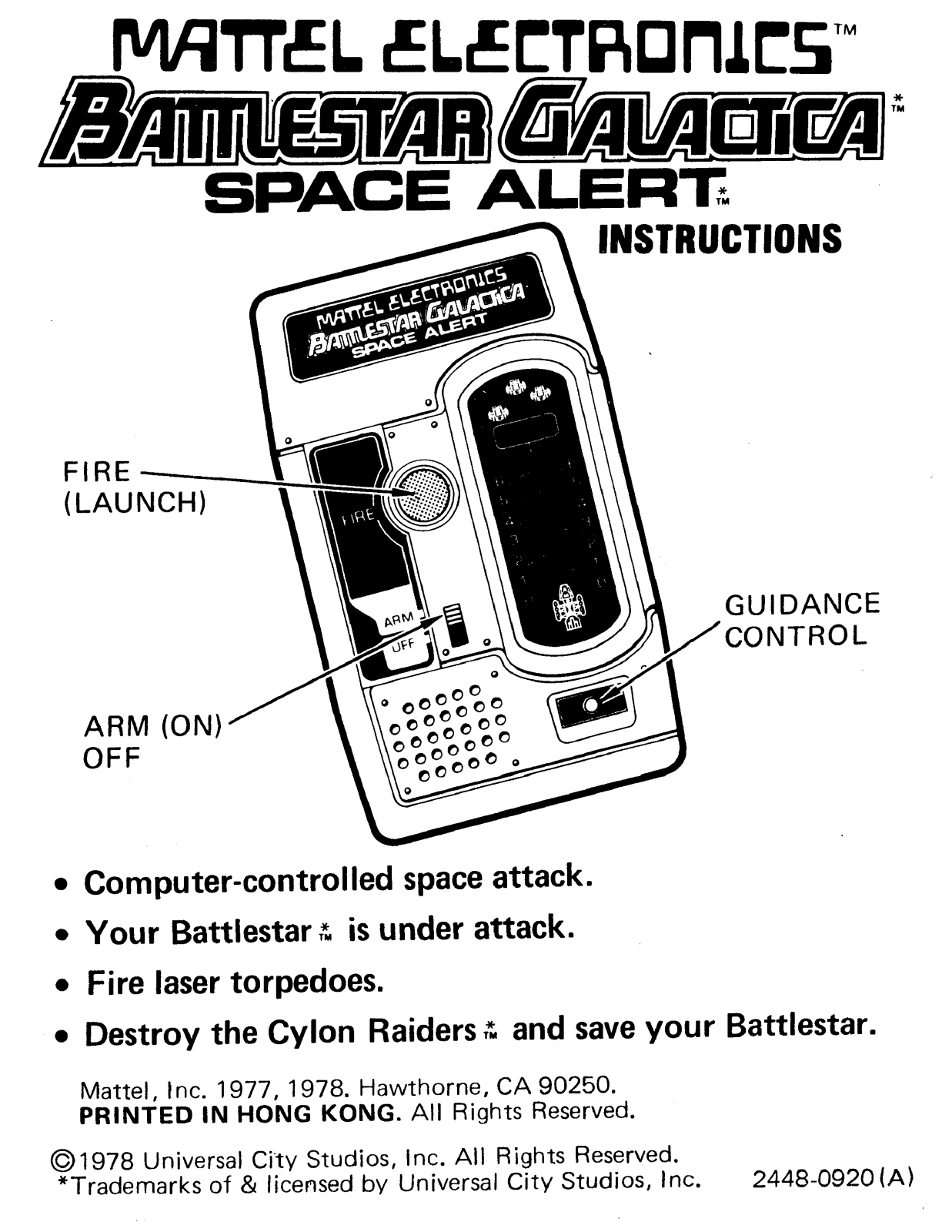 Mattel Battlestar Galactica User Guide