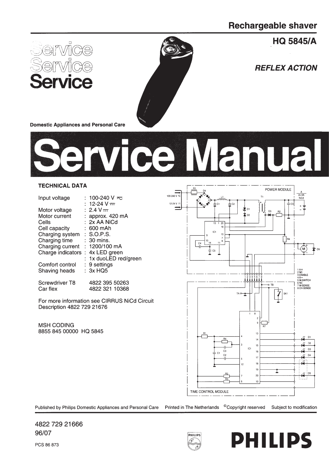 Philips HQ5845A Service Manual