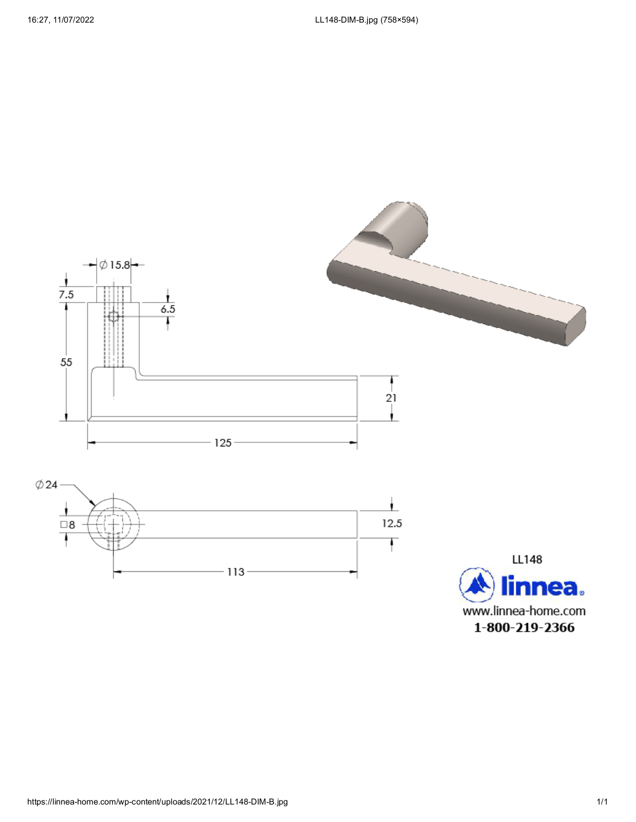 Linnea LNNE2542 Dimensions - ManualMachine.com