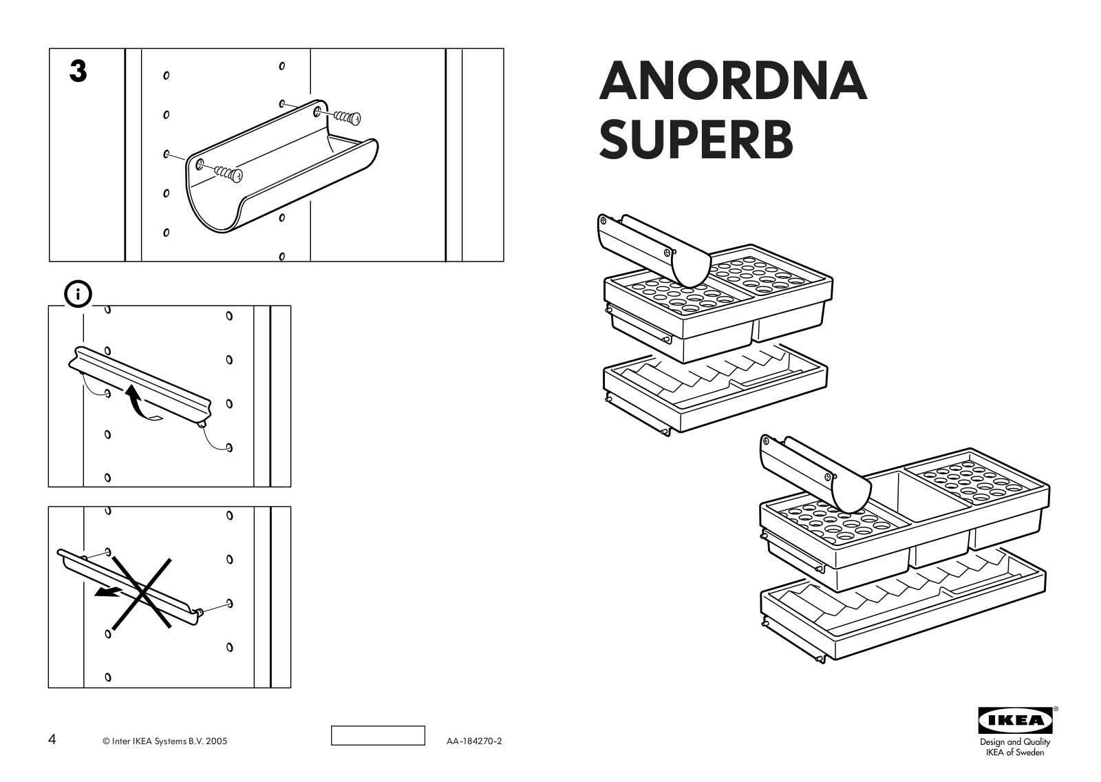 IKEA ANORDNA SUPERB STORAGE UNIT S3 15X7 Assembly Instruction