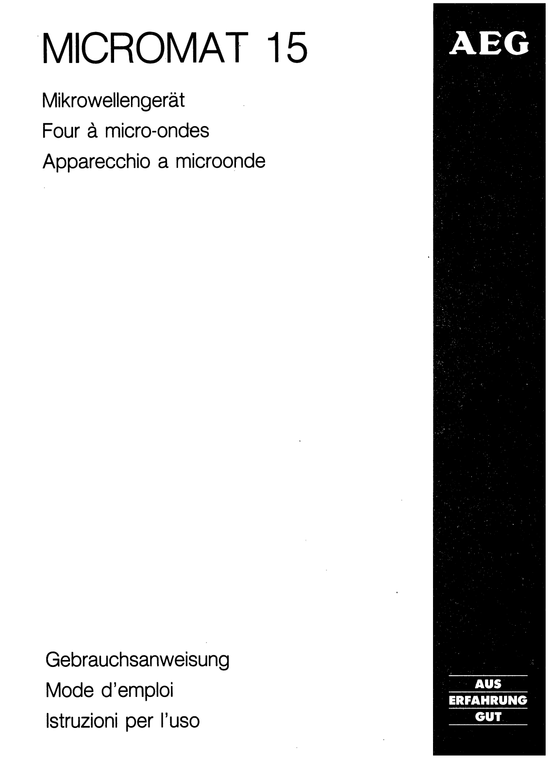 Aeg MICROMAT  15 Operating instructions