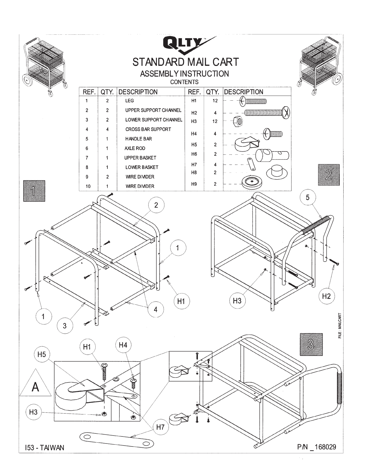 Nexel wire STANDARD MAIL CART assembly instructions - ManualMachine.com