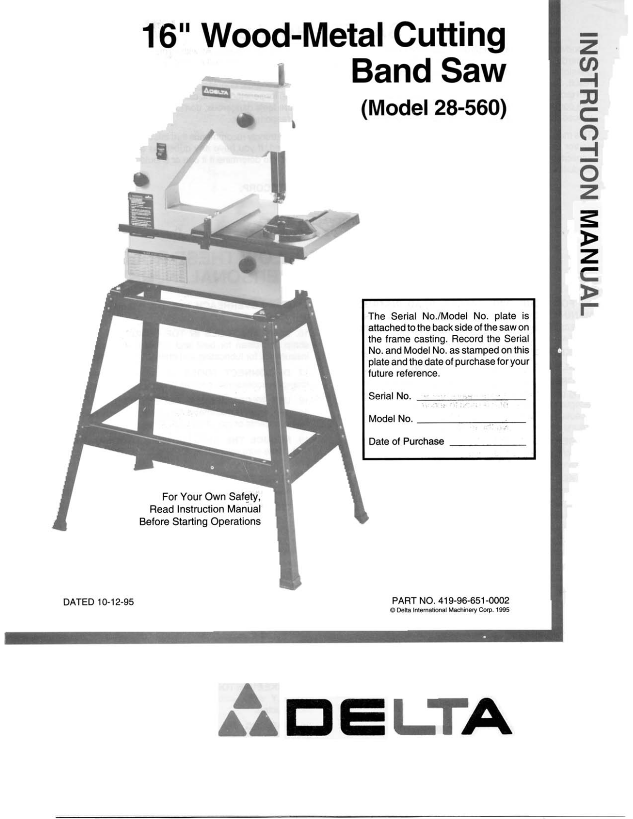 Delta 28-560 User Manual