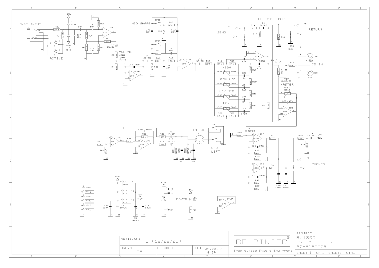 BEHRINGER BX1800 Service Manual