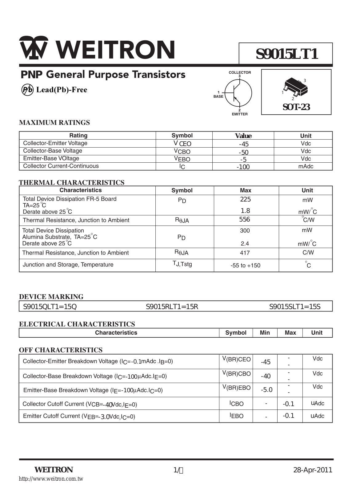 Datasheet s9015lt1 Datasheet - ManualMachine.com