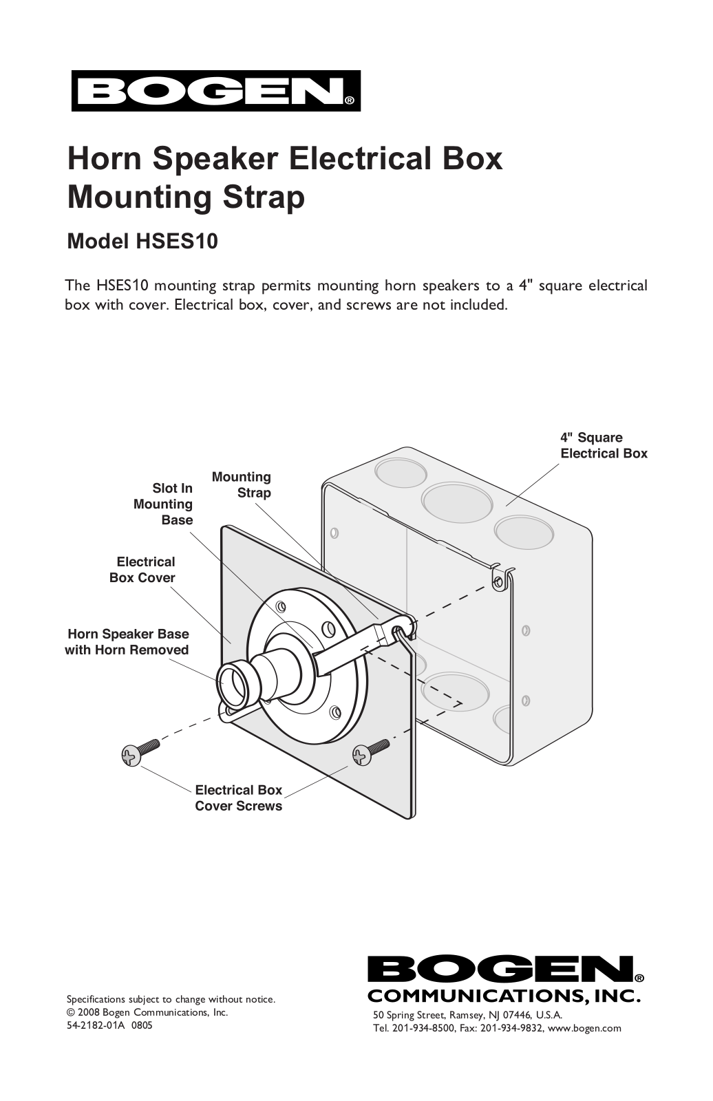 Bogen HSES10 User Manual