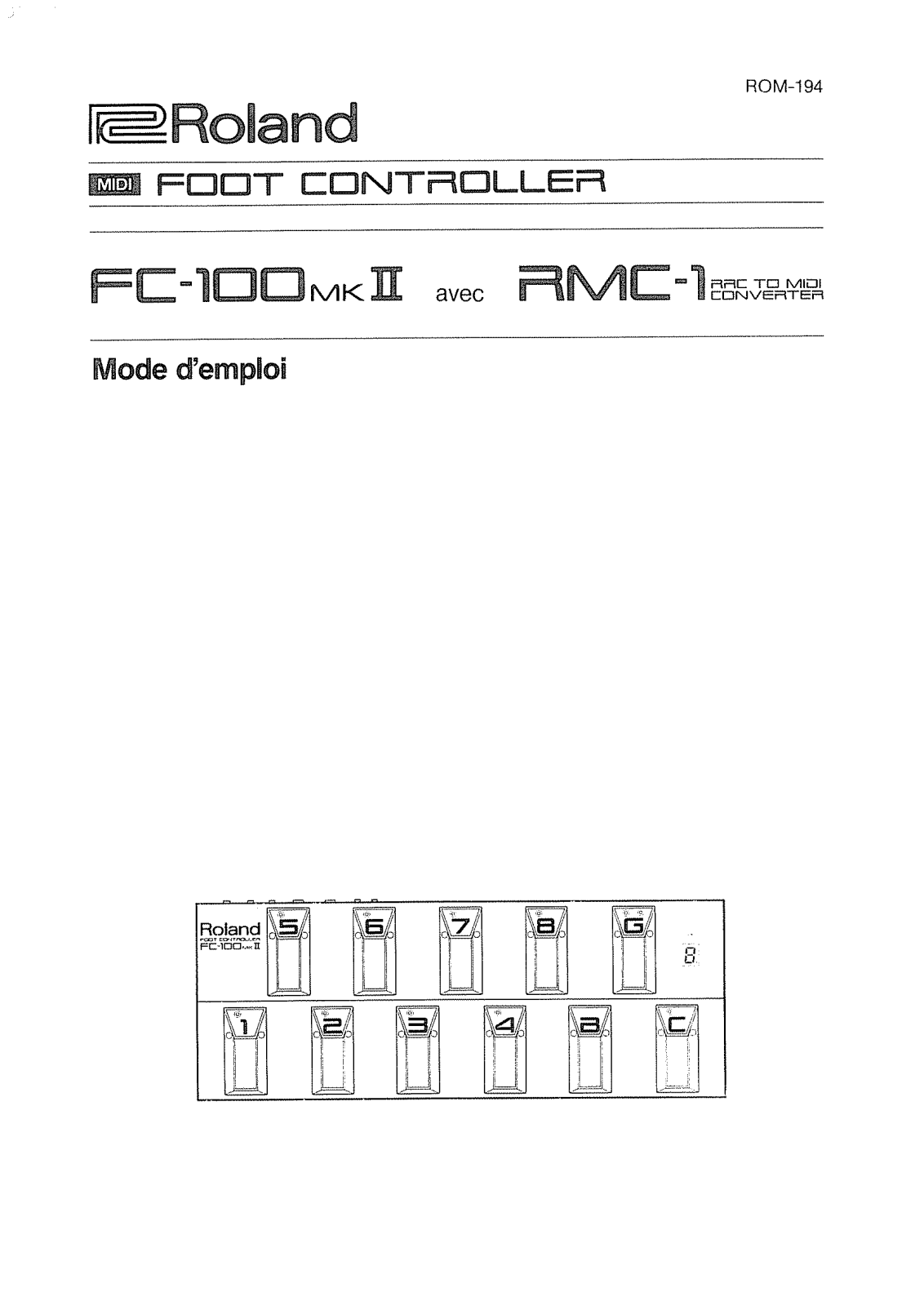 Roland FC-100MKII User Manual