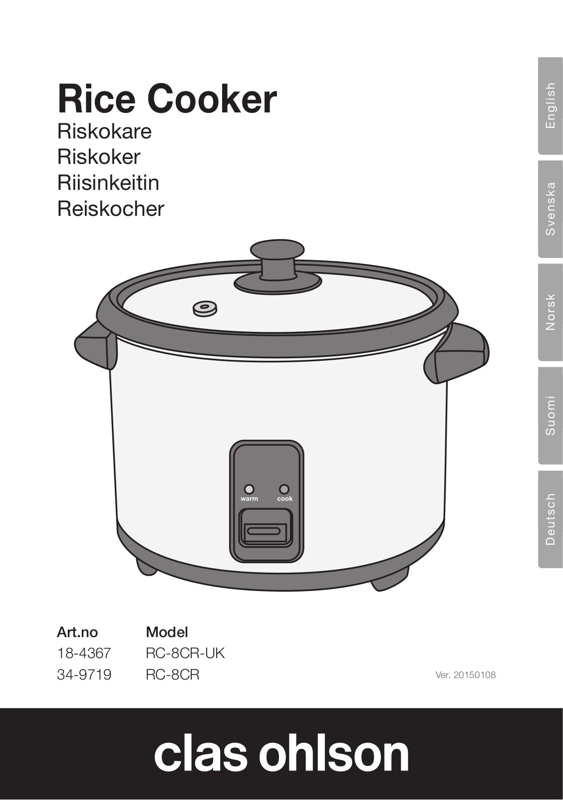 Clas Ohlson RC-8CR-UK, RC-8CR User Manual