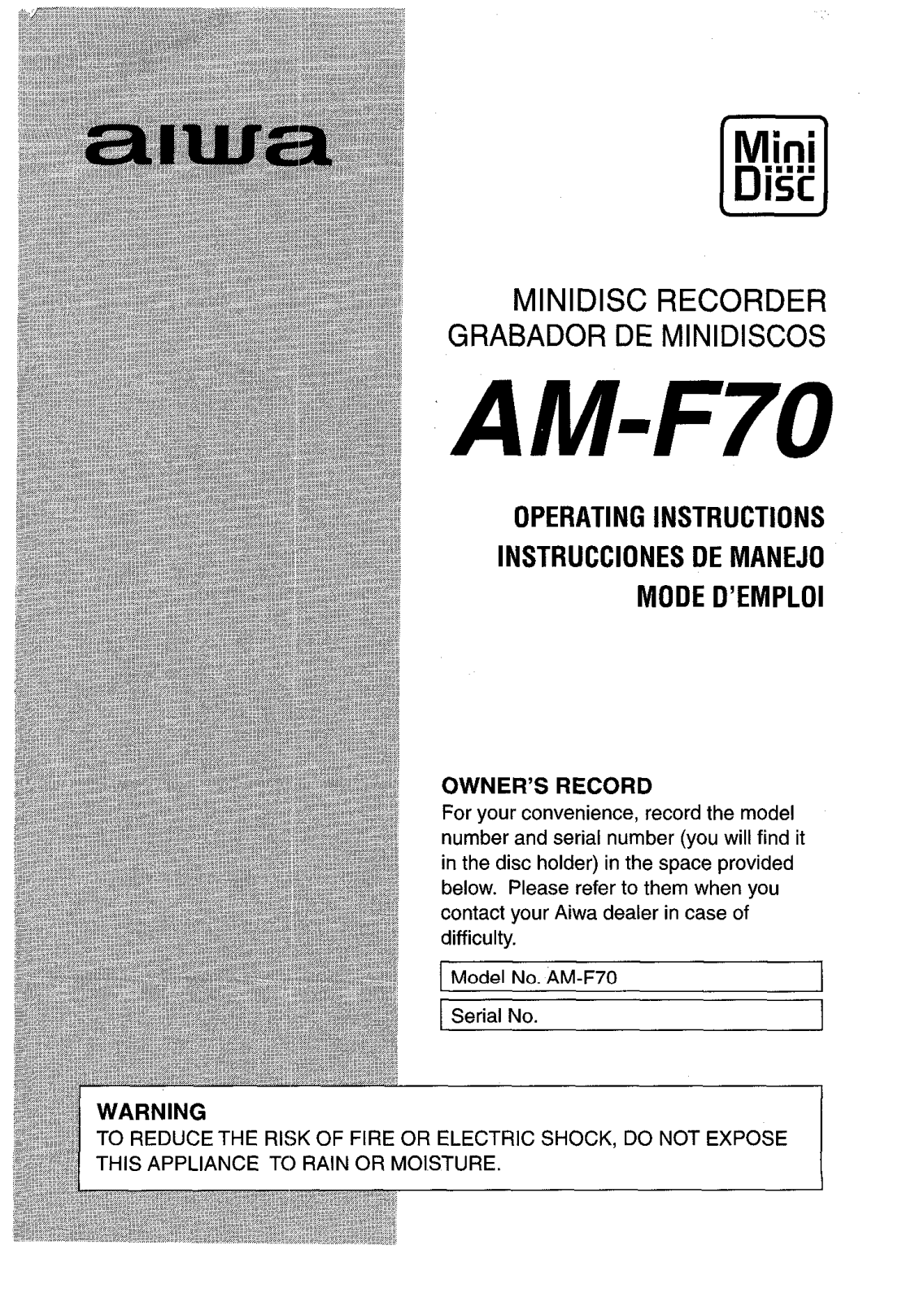 Sony AMF70 User Manual - ManualMachine.com