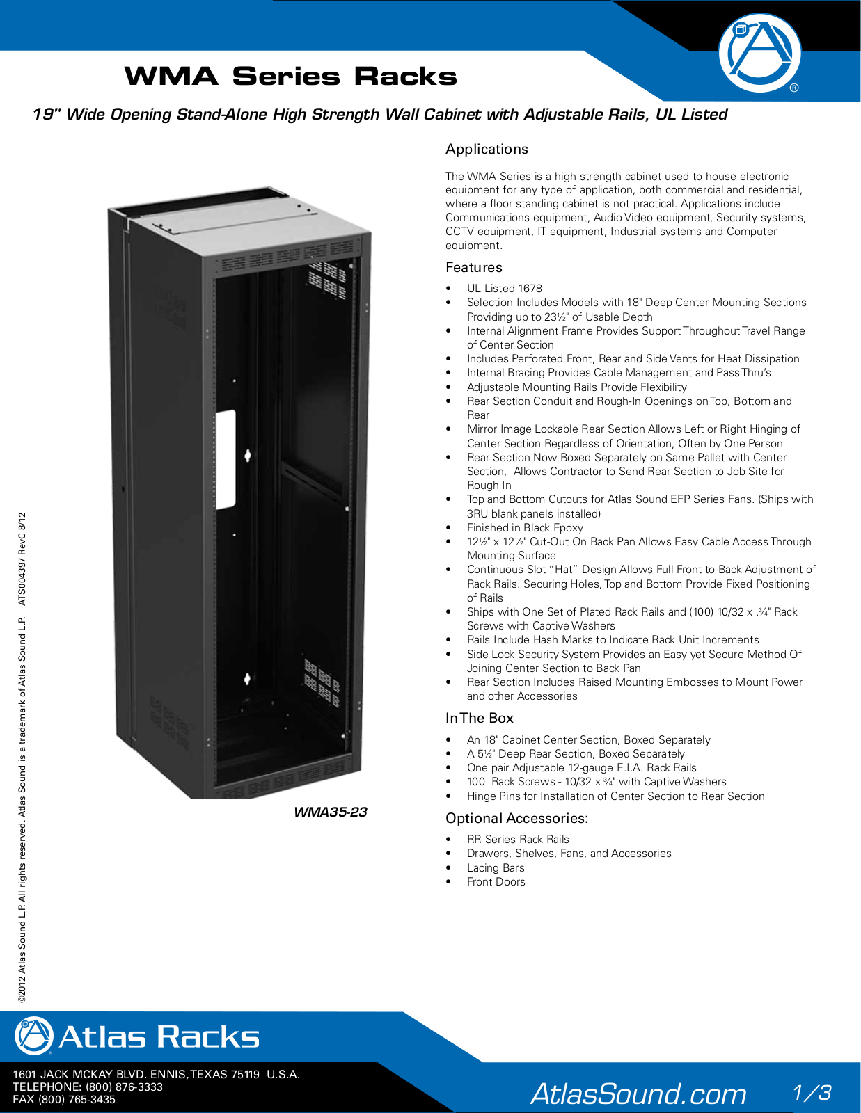 Atlas IED WMA35-23 Datasheet