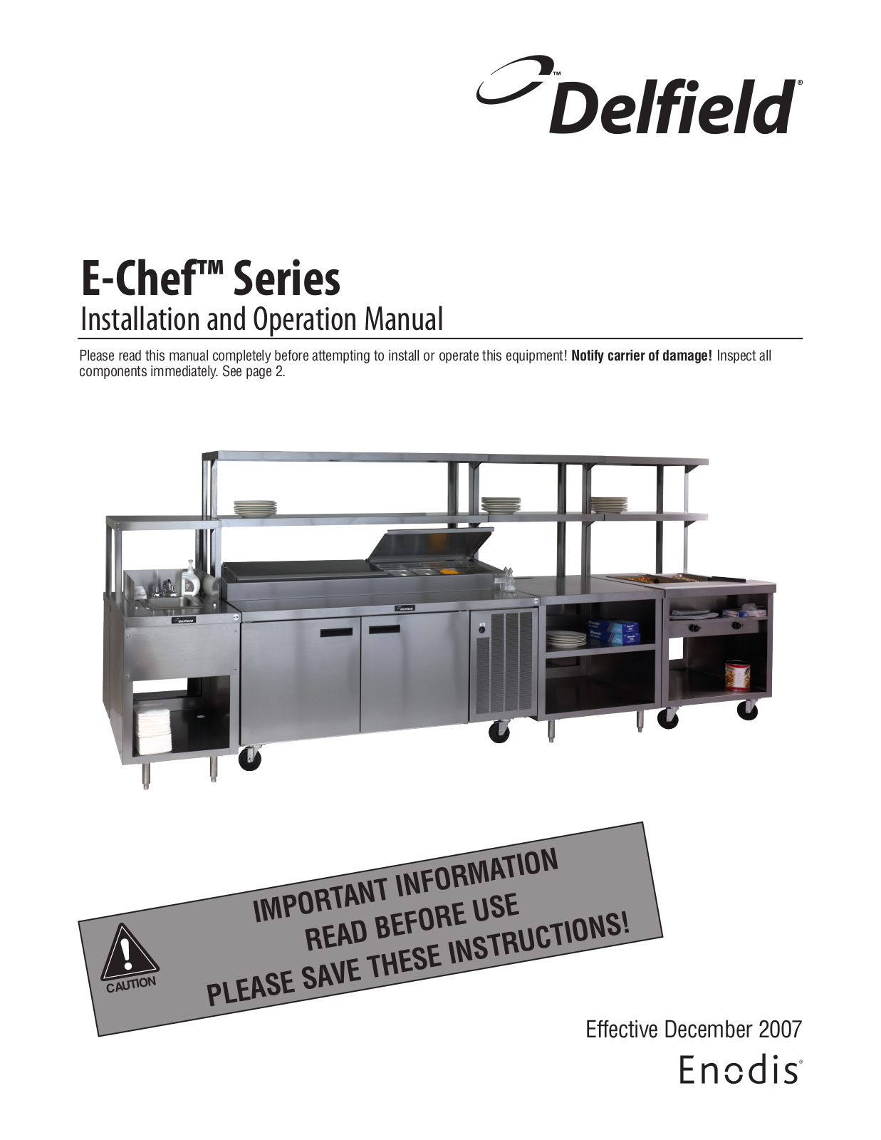 Delfield ECOS36, ECOS48, ESOS24, ESOS27, ESOS32 Operation Manual