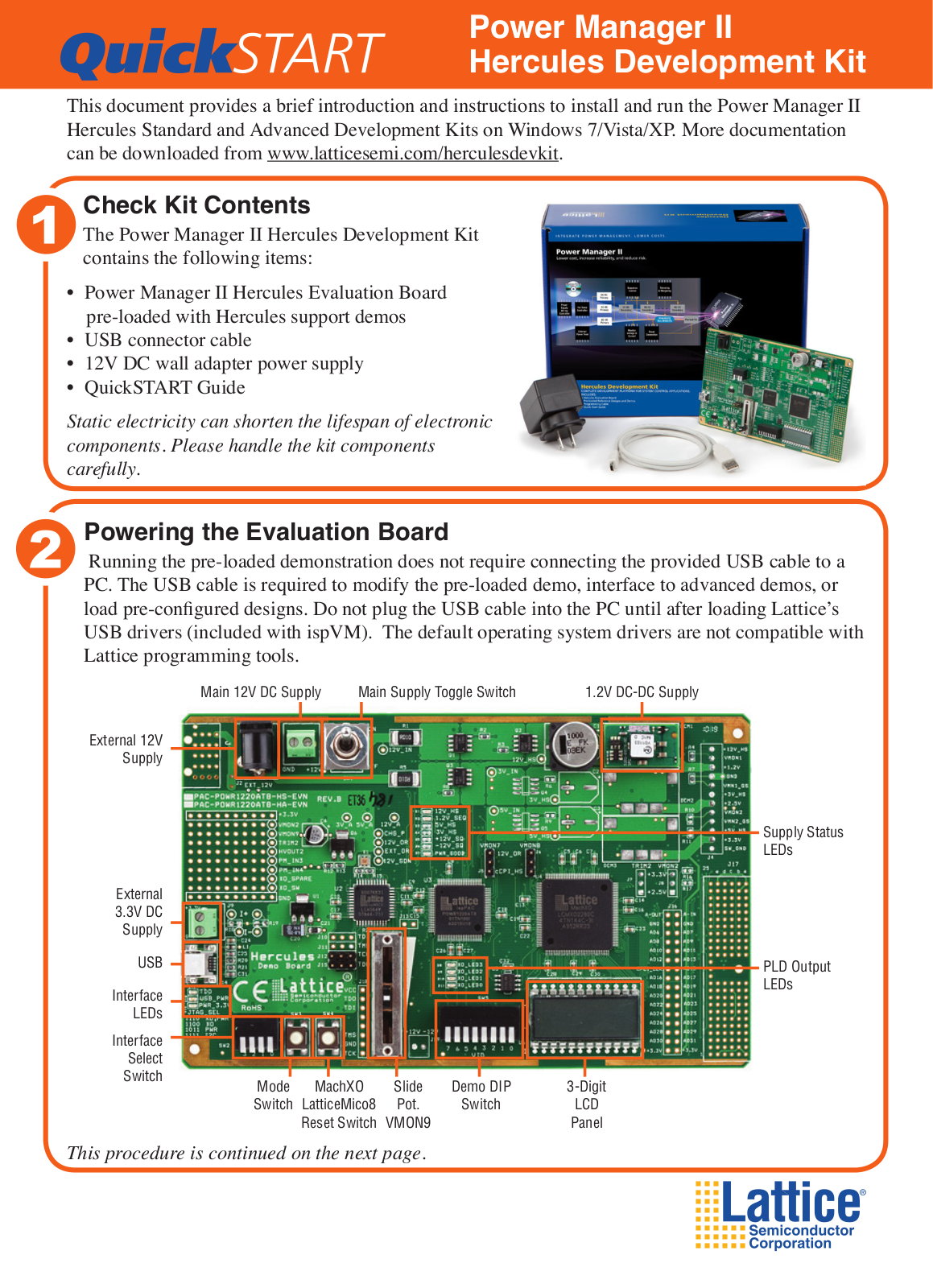 Lattice Power Manager II Hercules Quick Start Manual