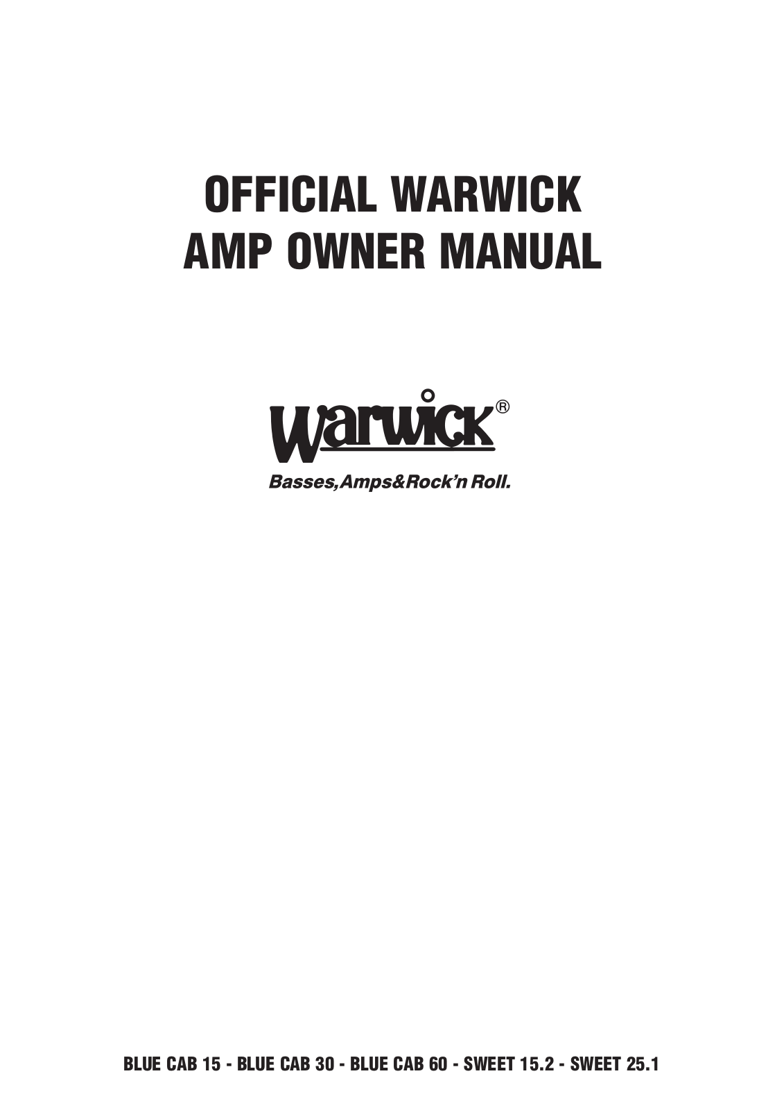 Warwick Sweet 25.1, Sweet 15.2 User Manual