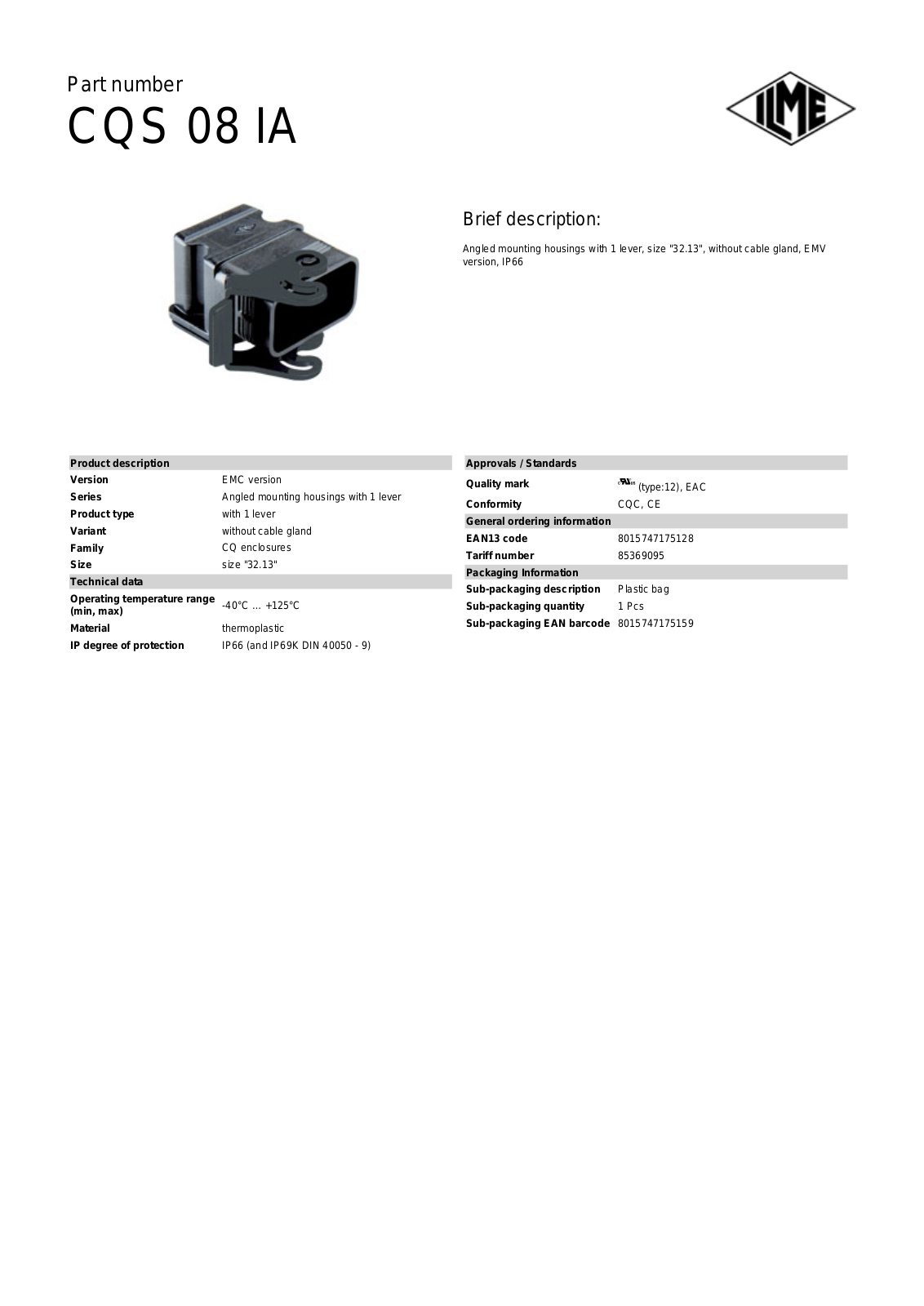 ILME CQS-08IA Data Sheet