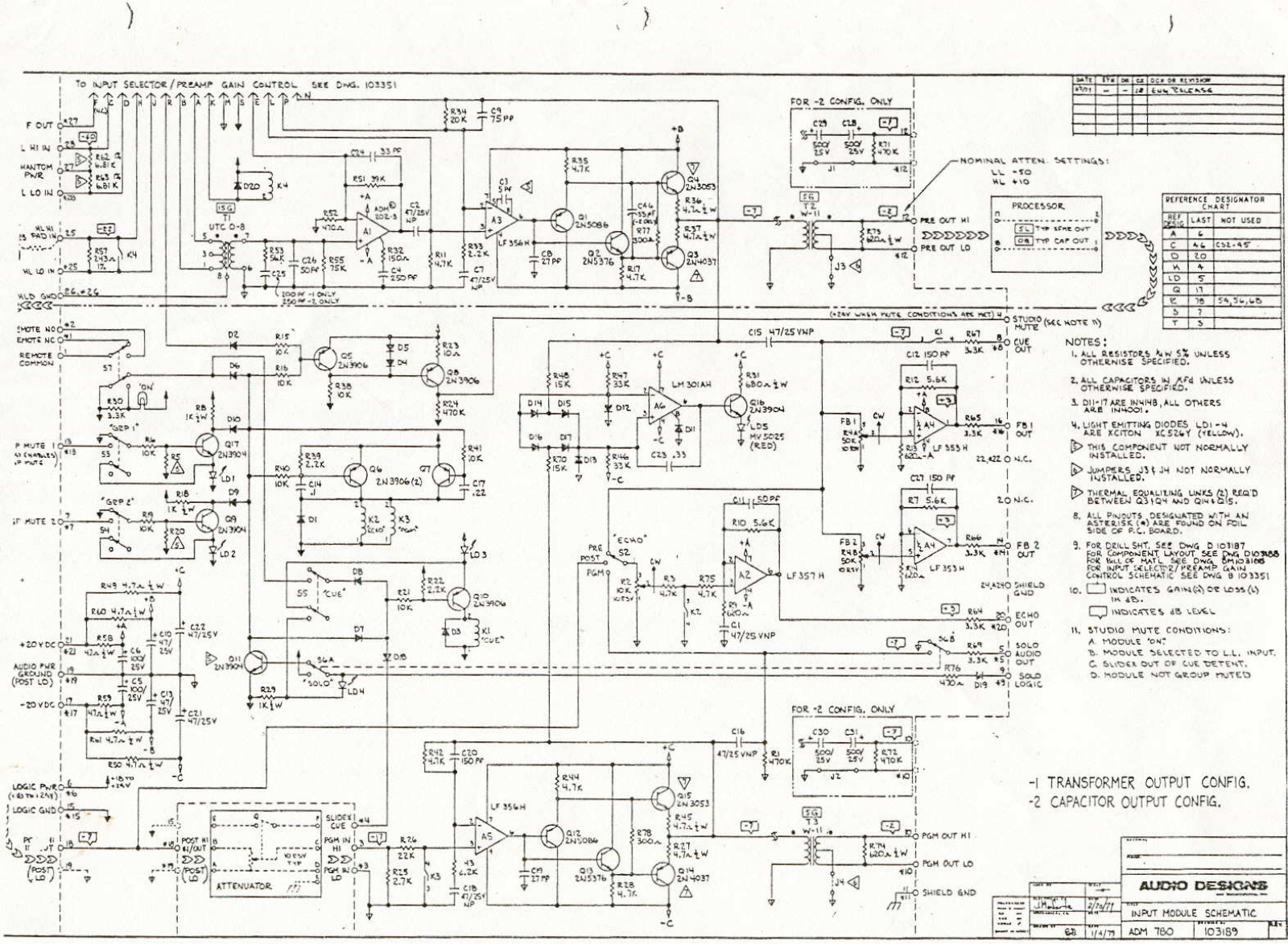 Audio Designs 780 Schematic - ManualMachine.com